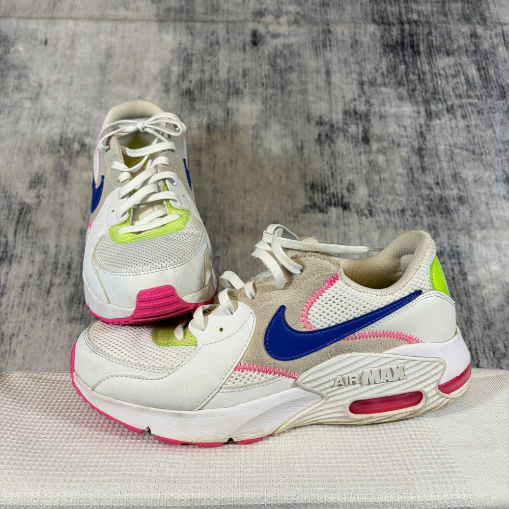 Nike Air Max Excee Womens White Hyper Blue Crimson DD2955-100 Sneaker